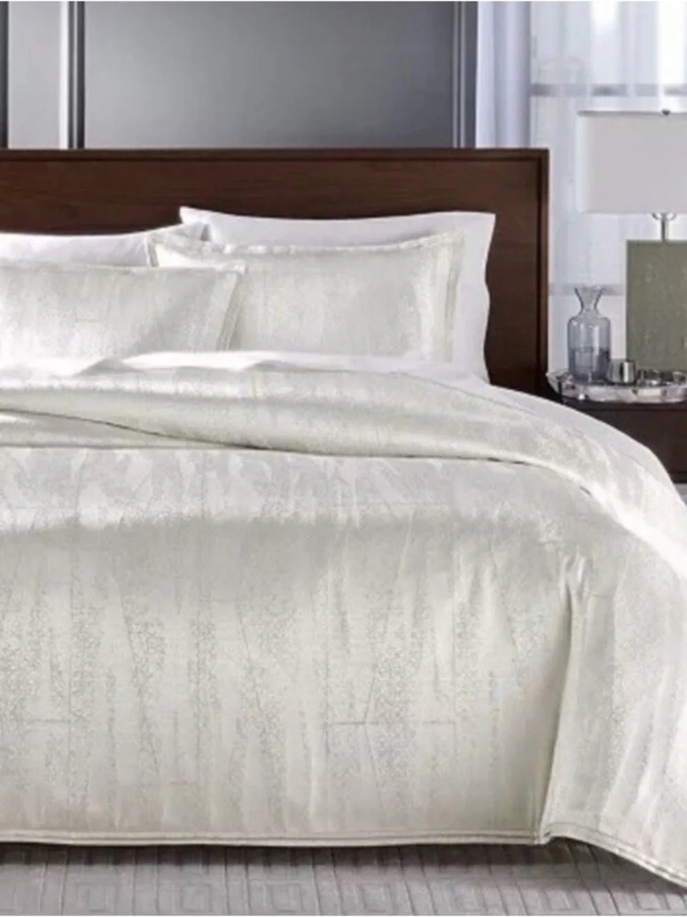 Hotel Collection Fractured Geo KING Duvet Cover & Shams Set White.